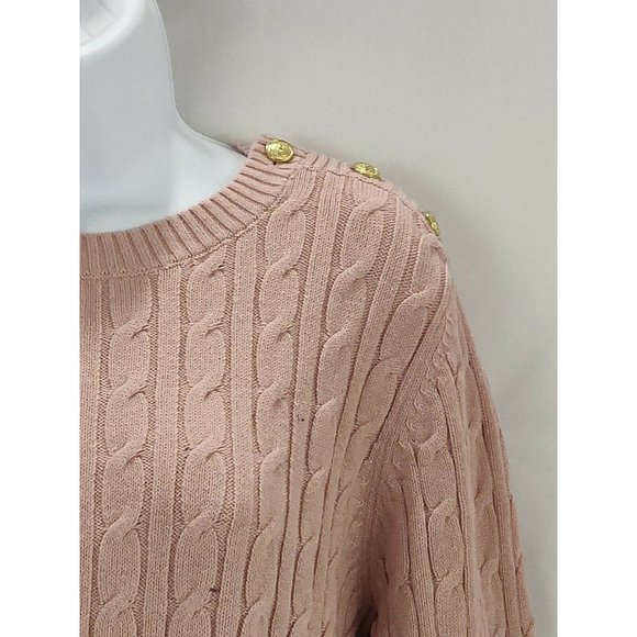 Charter Club Womens Sweater XL Pink Cable Knit - Picture 3 of 13